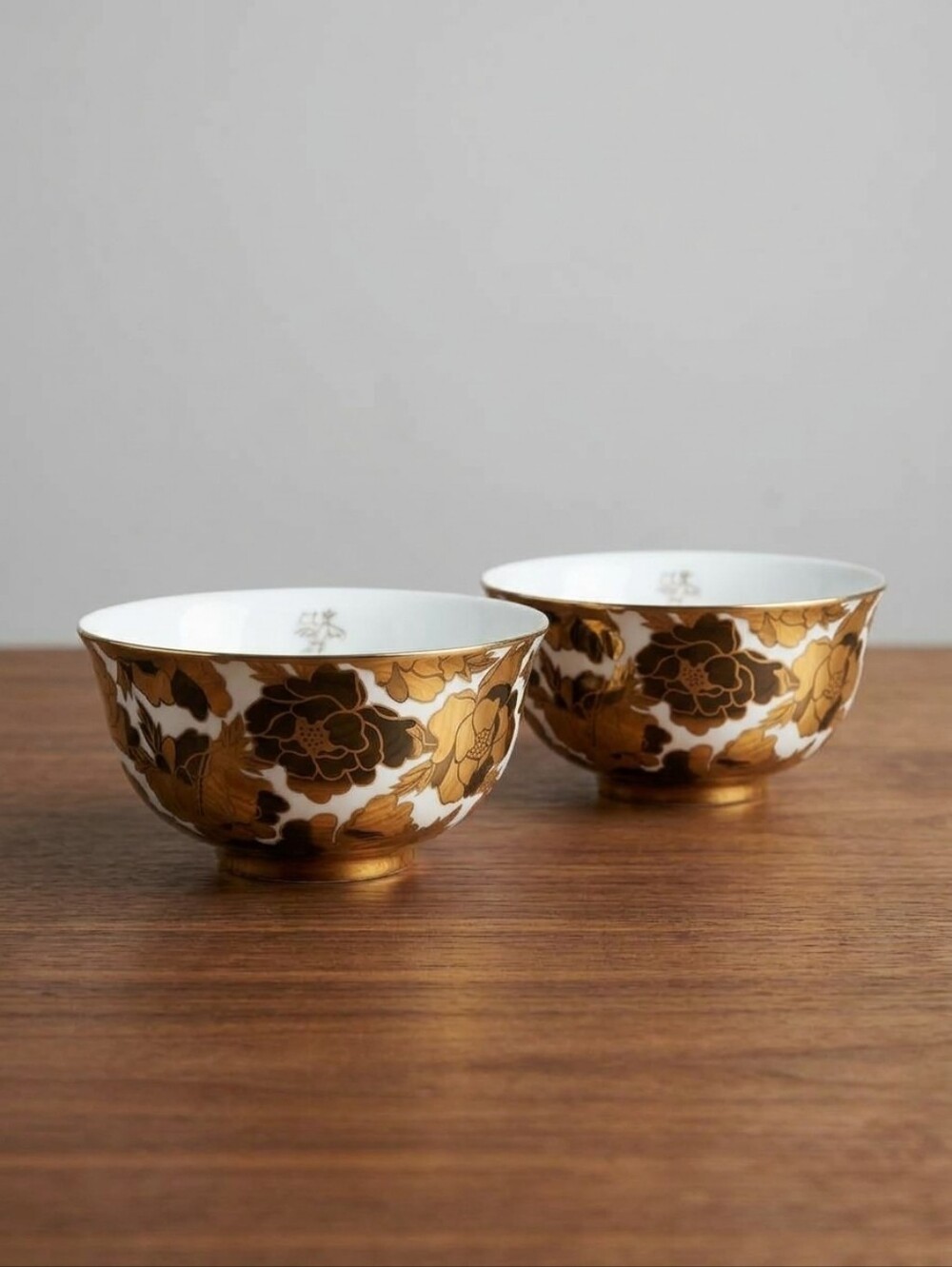 Gold Floral Porcelain Decorative Bowl/MZ Czech Republic Fine Porcelain